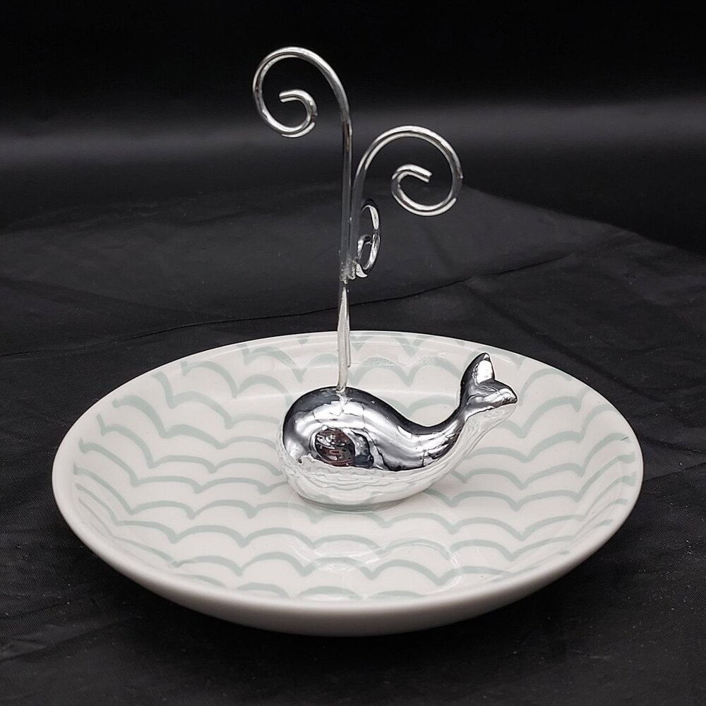 Lauren Conrad Whale Jewelry Dish Ring Holder Trinket Tray Kohl's Metal Ceramic